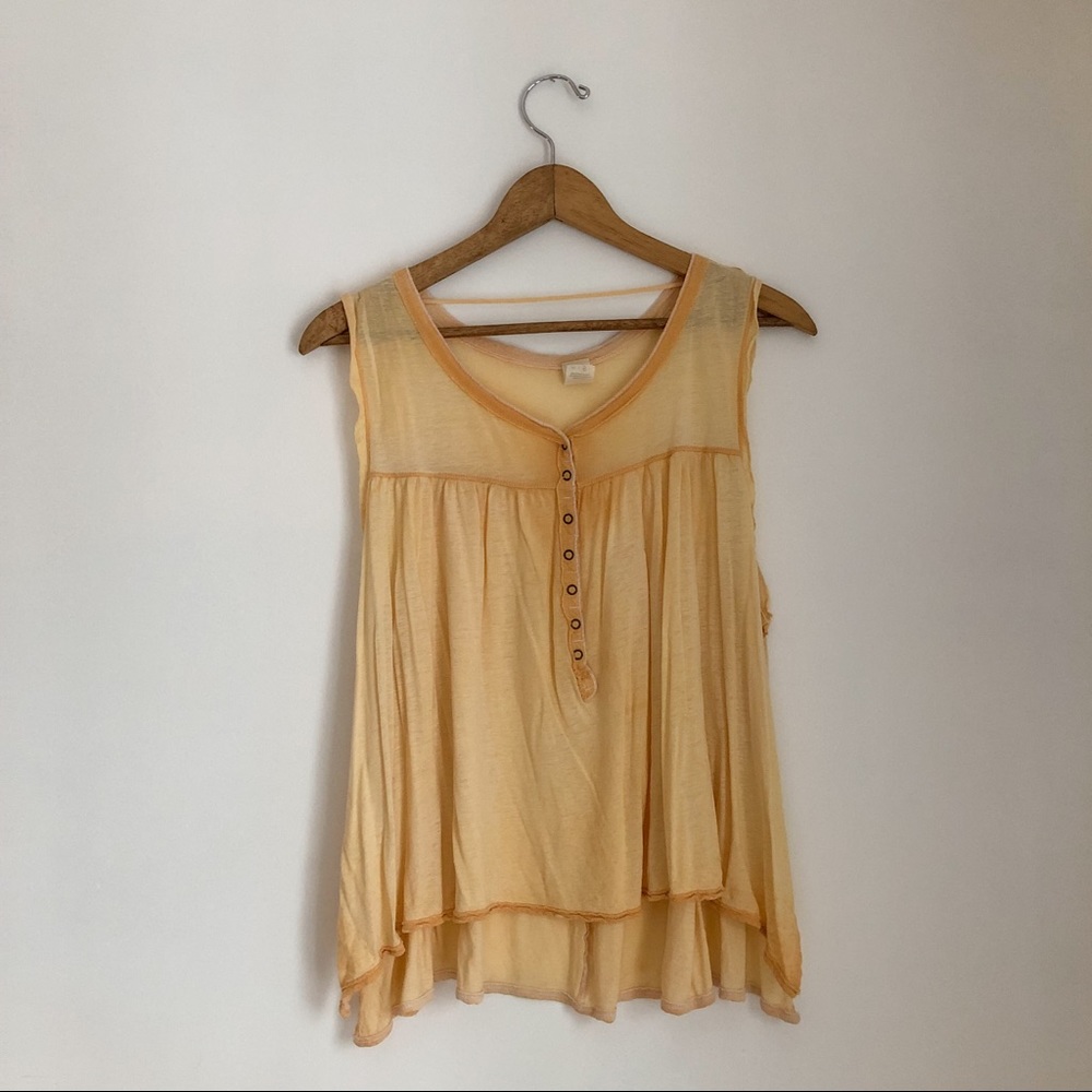 Free People Yellow Tank Top